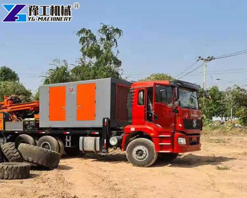 YG Water Well Drilling Rig Truck Working Onsite