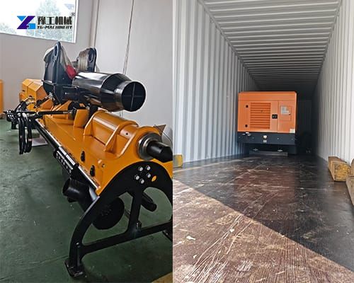 hydraulic rock drill and splitter for shipment